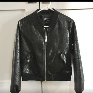 Vici Faux Snakeskin Bomber Jacket Black Small NWOT